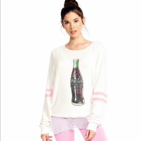 Wildfox Coca Cola Lip Tease Jumper Pullover Sweater in white with coke bottle XS - Picture 2 of 15